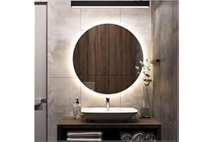 STYLE GLASS Specchio Rotondo Retroilluminato 80 cm GIANT, Specchio Bagno Led Retroilluminato 4000K con antiappannante Made in Italy, Specchiera Bagno
