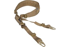 IDOGEAR Cinghia per Fucile 2 Punto fionda tradizionale imbracature Cinghia Bipunto con Regolatore di lunghezza ispessito spallacci Ganci in metallo