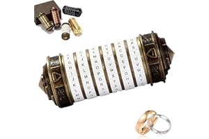 NEWUPZSI Cryptex Da Vinci Code Lock Box Puzzle Lock regali san valentino regalo per lui lei ​Alfabeto Compleanno Idee Regalo Natale Donna Uomo Amiche Lui Lei Coppia Papà Mamma