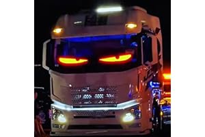 RUBU22A LED Augen Teufelsaugen-Lichter für Autos, Devil Eyes Licht für LKW, Colorful Devil Eye Lamp Soft Screen for Car Window, Programmierbares Flex-Auto-Display (37,4 * 9,2 cm)