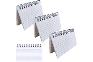 JOAKAUI 3 Pack Index Cards, 150 Pcs Wihte Flash Cards with Lined Revision Cards Record Cards Mini Notepads Small Notebook for Recording Office Meetings, School Learning