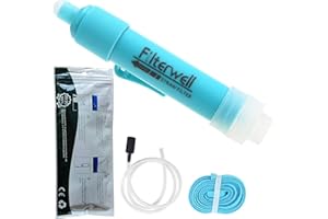 Paille Filtrante, Fitre à eau portable ULAXIM®, Mini Purificateur d'Eau Potable Léger, Système de Filtration personnel de Camping, Randonnée, les Voyages et la Préparation aux situations d'urgence
