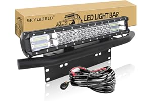 ‎SKYWORLD SKYWORLD 51cm Arbeitsscheinwerfer Bar Led 12v 20 Zoll Led Scheinwerfer Kombistrahl Flutlicht Led Arbeitslichtleiste 288W 6000K mit Halterung und Kabelbaum Kit für Truck Car ATV SUV 4X4 4WD