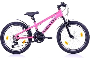 ‎BERLIN BIKE BERLIN BIKE Mountainbike MTB1 Kid: 20 Zoll Aluminiumrahmen, 21-Gang Shimano, Mountainbike für Kinder bis 140 cm Körpergrösse