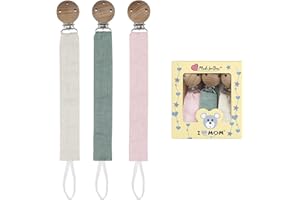 RUBY 3 cadenas de chupetes de algodón para niños y niñas (A)