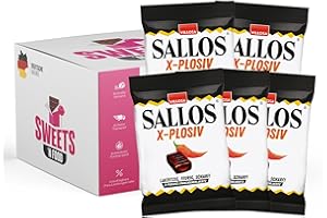 SWEETS´N FOOD Sallos - 5er Pack scharfe Lakritzbonbons | verschiedene Sorten | Deutsche Qualität, ideal als Geschenkbox (5x Sallos X-Plosiv)