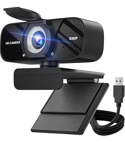 Webcam Makerstep HD 2K 1080P Con Microfono, Grandangolo 120°, Rotazione 360°, Plug And Play, Per Streaming E Videochiamate