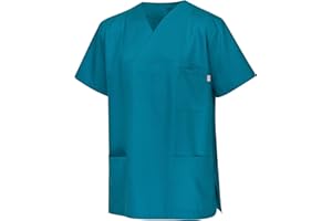 Clinotest Schlupfkasack „Anna/Anton“ – Unisex Kasacks Damen Pflege – 50% Polyester, 50% Coolcel, atmungsaktiv, Faltkragenhemd mit V-Ausschnitt, 1 Brust- & 2 Seitentaschen, hoher Komfort