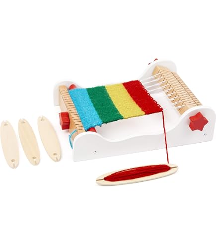 Homewit Métier à tisser pour enfants à partir de 4, 6, 8 ans, en bois, pour débutants, pour débutants, cadre à tisser scolaire, tricot, bricolage, cadeau fille