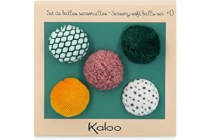 KALOO - Stymuli - Mój zestaw 5 piłek sensorycznych 5 cm - miękkie i lekkie, różne tekstury - Funkcja wpuszczania - Zabawka motoryczna i manipulacyjna - Od urodzenia, K971605