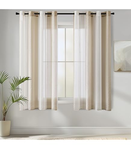 Linea Oro Tenda Per Interni Finestra Balcone Con Occhielli, Pannello