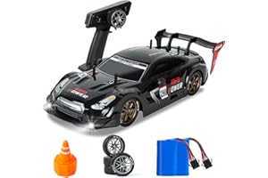 BORSTOYPRO Coche Teledirigido, 1:14 Profesional Drift Coche Teledirigidos con Dirección Proporcional y el Acelerador 4WD GT Drift RC Coches Drifting Car Juguete para Adultos Niños (Negro)