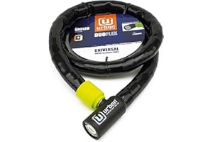 URBAN UR5120 Candado Moto y Bicicleta, Cable de Acero Reforzado con Blindaje Articulado Muy Flexible Fácil de Llevar, Cerradura Alta Seguridad, Antirrobo Moto Bici Eléctrica Scooter Patinete, 120cm