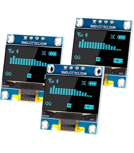 Fasizi 2 Stuks 0.96 Inch OLED Display Module – 128x64 Pixels, Wit Lettertype – I2C/IIC Interface – Werkt Op 3,3V Tot 5V – Inclusief Pin Headers Voor Arduino