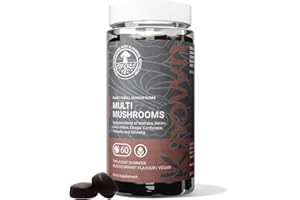 Known Multi Mushroom Gummies 1,930mg/Serving – Blackcurrant Flavour – Lions Mane, Reishi, Cordyceps, Chaga, Maitake – Brain, Focus, Immune Support – 60 Gummies, 1 Month Supply – Vegan Supplement
