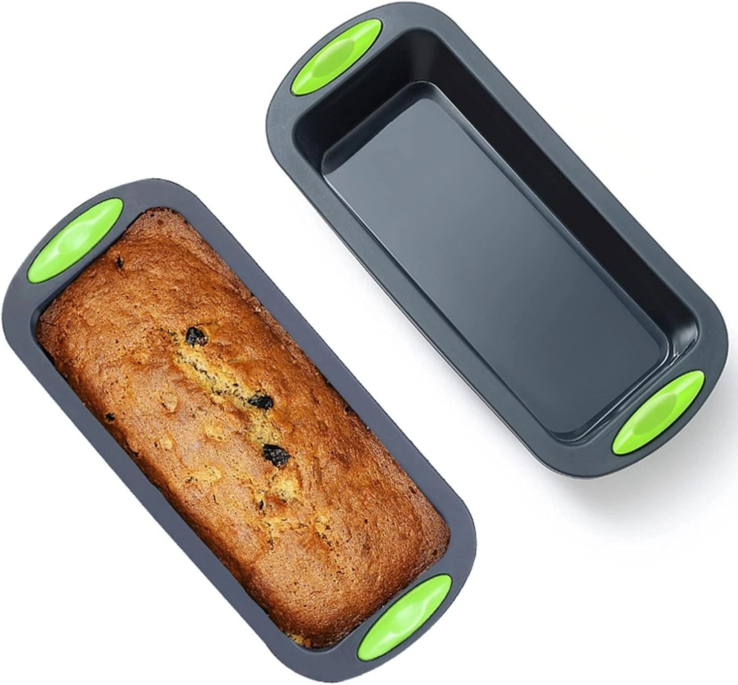 2 moldes de silicona para panadería, forma rectangular, resistente al calor y al frío (hasta 230 °C/-40 °C) para pan, pasteles y postres, apto para lavavajillas, antiadherente, fácil de desmoldar