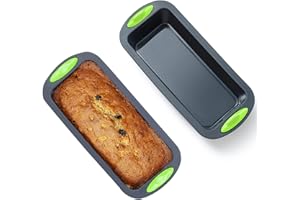 2 moldes de silicona para panadería, forma rectangular, resistente al calor y al frío (hasta 230 °C/-40 °C) para pan, pasteles y postres, apto para lavavajillas, antiadherente, fácil de desmoldar