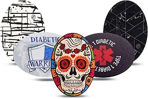 ExpressionMed - Patch adhésif pour Freestyle Libre | Dexcom | Medtronic OVAL (Paquet de 5) - Ruban CGM prédécoupé, étanche, non effilochable. (Powerful)