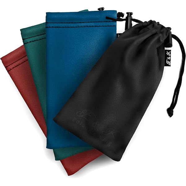 3 étuis Souples Pour Lunettes – Cuir, Snap Fermeture, Avec Chiffon, Noir Bleu Rose, Transport Facile