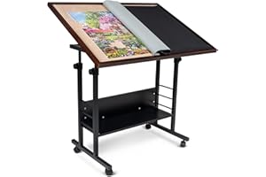 BECKO US Becko – Table de puzzle inclinable avec hauteur réglable, jusqu'à 1 500 pièces, fermée avec 4 roues