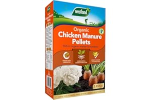 SUPERGIFT.COM 2.25kg Organic Chicken Manure Pellets, Ready-to-Use Garden Fertiliser for Fruits and Vegetables - Garden Fertiliser - Ideal For Growing Fruits And Vegetables