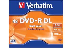 Verbatim DVD-R Dual Layer 8.5GB 2X-4X Branded 1pk Jewel Case