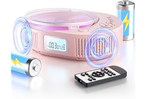 Arafuna Portable CD Player with Bluetooth build in Speaker, Upgraded Boombox with Remote Control, Ideal for Car/Home FM Radio, AUX/USB/Headphone Jack Supported