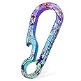 PJYTAC Titanium Carabiner Keychain Clip Small Backpack Clip EDC Heavy Duty Key Clips Anti-Lost Quick Release Key Chain for Keys Bottle Opener Keychain