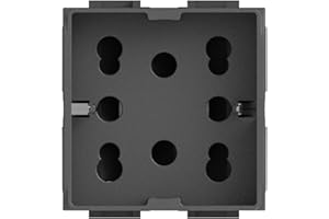 4Box, Side, Presa da Incasso Multistandard 1 Schuko + 2 Bipasso, Compatibile con Bticino Livinglight, 250 V, Antracite
