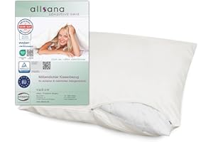 Allsana Allergiker Kissenbezug 80x80 cm | Allergie Bettwäsche | Anti Milben Encasing | Milbenschutz für Hausstauballergiker | allergendichter Zwischenbezug für das Kopfkissen | TÜV geprüft