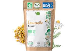 ORIGEENS ORGANIC CHAMOMILE TEA Sourced in Europe, 100g | Camomile Tea Whole Flower, Digestion & Sleep Easy Tea | Camomile Flowers - Organic Wild Chamomile Flowers