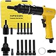 HIFESON Pneumatic Rivet Nut Gun with 3/8 & 1/2 Self-Locking Head Gun,Quick-Change Mandrels,Industrial Grade Adjustable Speed Air Rivnut Gun (3/8, 1/2 (200 R.P.M))