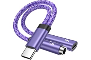 FOBROWN USB C Kopfhörer Adapter und Laden, 2 in 1 Typ C auf 3.5mm Klinke Aux Audio Auto Adapter Schnellladung für Samsung Galaxy S23/S22/S21/S20/S10/S9/A34/A53/A54/Note 20/10/9, Huawei P50/P40/P30Lite, Xiaomi