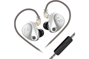 EZ EAR Ezear KZ Castor In-Ear-Kopfhörer, Tuning, verstellbar, Dual-Treiber, IEM-Ohrhörer, HiFi-Kopfhörer, Musiker, IEM-Upgrade, tiefer Bass für Bass, Gesang, Pop (Silber, mit Mikrofon)