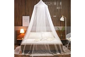 FGen Dosel Cama Matrimonio, Dosel para Cama Infantil, Mosquitera Camas, Fácil de Instalar, Adecuada Para Cuna, Cama Individual, Cama Doble, Color Blanco