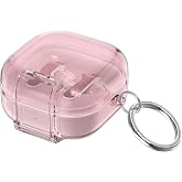 Teknoft Samsung Galaxy Buds 4 Pro ve Buds 4 ile Uyumlu Renkli Şeffaf Yumuşak Dokulu Darbelere Dayanıklı Silikon Kılıf (Pembe,
