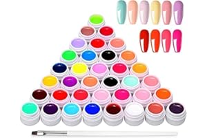 Anself 36 Farben UV Gel Set Gelfarben, Nail Art Farbgel Set, Nägel Farben, Nagellack Nail Polish für Nail Art Nagel-Design