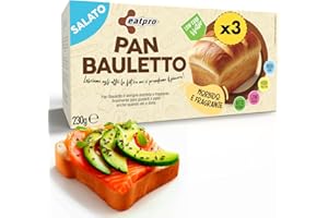 Pane Proteico Senza Carboidrati Olio Evo 230g x3 EatPro 15% Di Proteine, Low Carb 7,5% Carboidrati Netti, Keto Diet Pan Bauletto Keto Zero Carb*, Cibo Proteico Chetogenico
