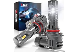 KATUR Lampadina HB3 LED Canbus 20000LM 100W, 400% Luminosità 6000K Bianco Xenon 9005 Fari Plug & Play Senza Polarità 1:1 Dimensioni di ricambio alogena (2 pezzi)