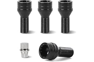 EFUTURETIME 4 x Tornillos Antirrobo Coche M14 x 1,25 mm, Tornillos de Rueda con una Tuerca de Seguridad Compatible con B-M-W y Mini (OE: 36136776076)