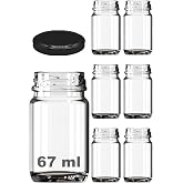 Afracam 67 ml Şeffaf Shot Kavanoz 67 cc Konserve Metal Siyah Kapaklı Cam Kavanoz 6 Adet