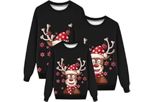 GENÉRICO Navideñas Sudaderas Familiares Suéter Invierno Jersey Navideño Familiar Manga Larga Pullover Mujer Hombre Niño Niña Chica Chico Christmas Jumper