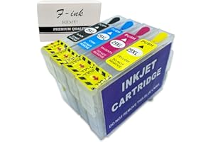 F-INK - Cartucce d'inchiostro ricaricabili vuote compatibili con Epson 29 o 29XL, 4 colori T2991 nero T2992 ciano T2993 magenta T2994 giallo