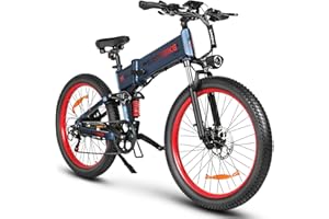 SAMEBIKE LO26plus Bicicleta Eléctrica Plegable 26 Pulgadas para Mujeres y Hombres, Motor 250W, Batería 15Ah 120Km, Cambio Profesional 7 Velocidades,IP54 Impermeable eBike para Commuting