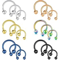 Anelli Setto Nasale Bioflex VCMART - 16G Ferro Di Cavallo 8mm E 10mm - Foto 9