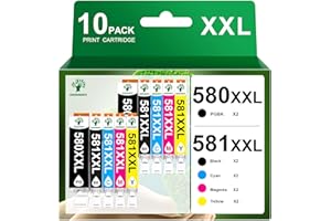 GREENSKY 580 581xxl Multipack Kompatibel für Canon druckerpatronen 580 581 PGI 580 XXL CLI 581 XXL Druckerpatronen für Pixma TS705a TR8550 TS8350 TS8351 TS8352 TS6350 TS6350a TS6351a (10er-Pack)