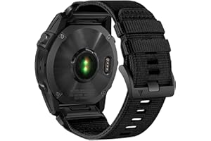 Abanen Verbessertes Quick Fit 22 mm Nylon-Uhrenarmband für Garmin Fenix 7 / Fenix 6 / Fenix 5 / Epix Pro 47 mm, verstellbares gewebtes Gurtband, Sportarmband mit Edelstahl-Verschluss für Forerunner