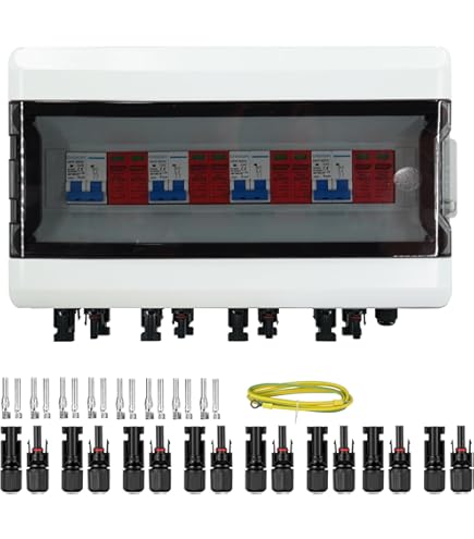 Warmfay Überspannungsschutz PV C  T2  3P 20-40KA, 1000V DC Photovoltaic Lightning Protector Niederspannungsableiter Blitzschutz 35 Mm Dinschienenmontage P 113610