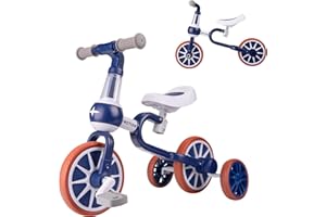 YGJT Balance Bike for 2 3 4 Years Old Boys Girls, Toddler Trike Bike 4 in 1 Kids Tricycle Bike with Detachable Pedals and Training Wheels, Ride On Toys Baby Birthday Easter Gifts