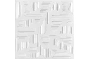 MYDEKOR Polystyrene Ceiling Tiles Suspended Cladding Panel Tile White 0804W (8 Tiles 50cmx50cm - 1.96m2 Coverage)